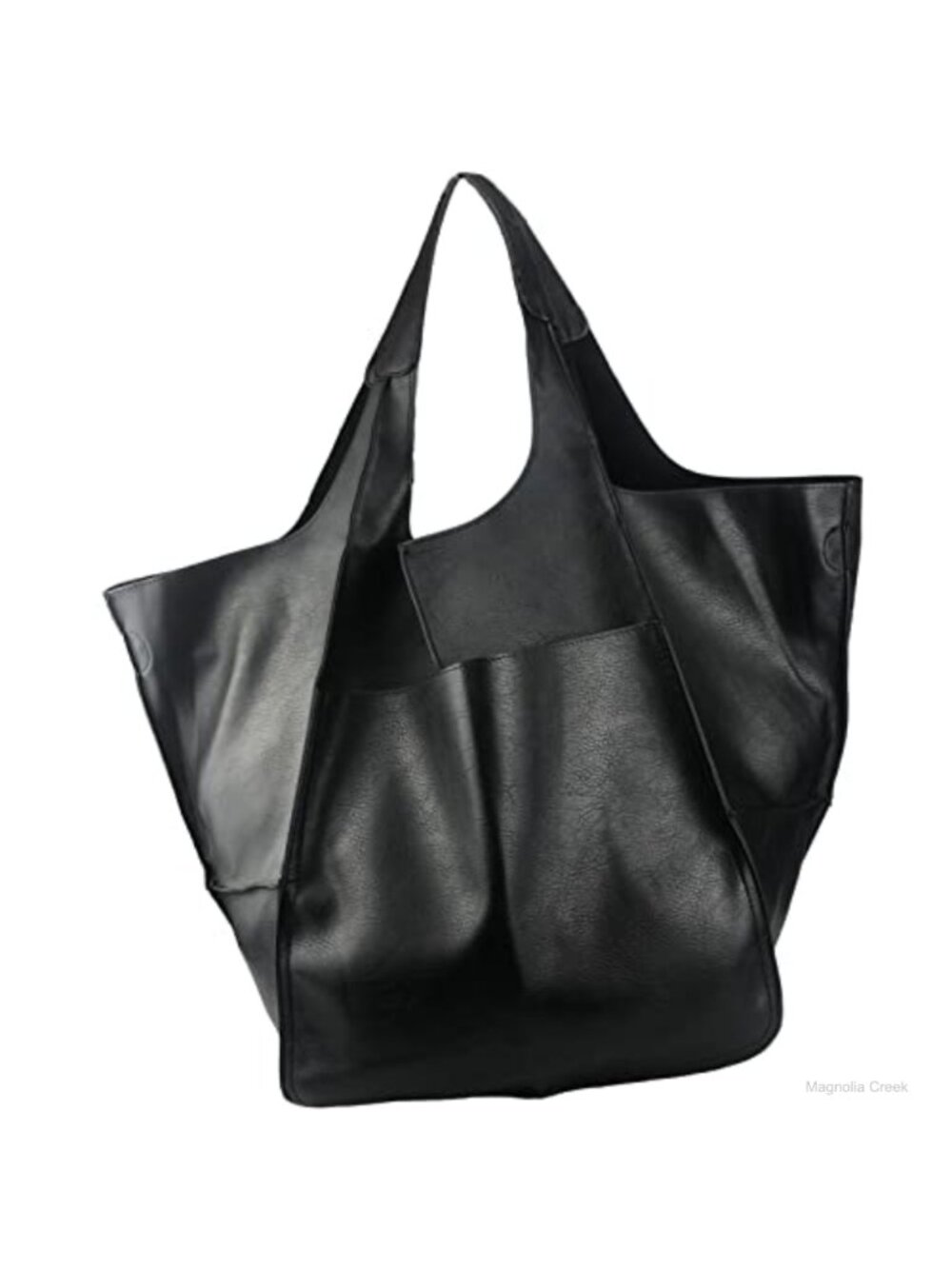 Oversized PU Leather Tote Bag Huge Capacity Foldable Hobo Shoulder Purse